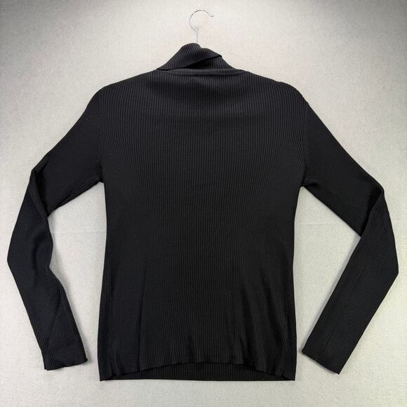Ann Taylor LOFT Women’s Black Silk Blend Ribbed Turtleneck Sweater Size M - Picture 2 of 9